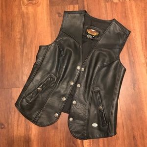Harley Davidson Black Leather Vest